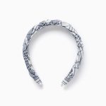 Bandeau tressé à carreaux pour bébés et filles, blanc/bleu
