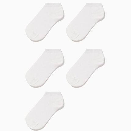 Lot de 5 paires de chaussettes unies pour garçon, blanches