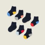 Lot de 5 paires de chaussettes aux détails colorés pour bébé garçon, bleu