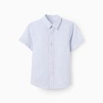 Chemise rayée en coton pour garçon, blanc/bleu/rouge