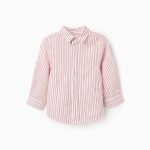 Chemise manches longues Co Dobby rouge foncé