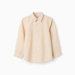 Chemise manches longues en coton jaune