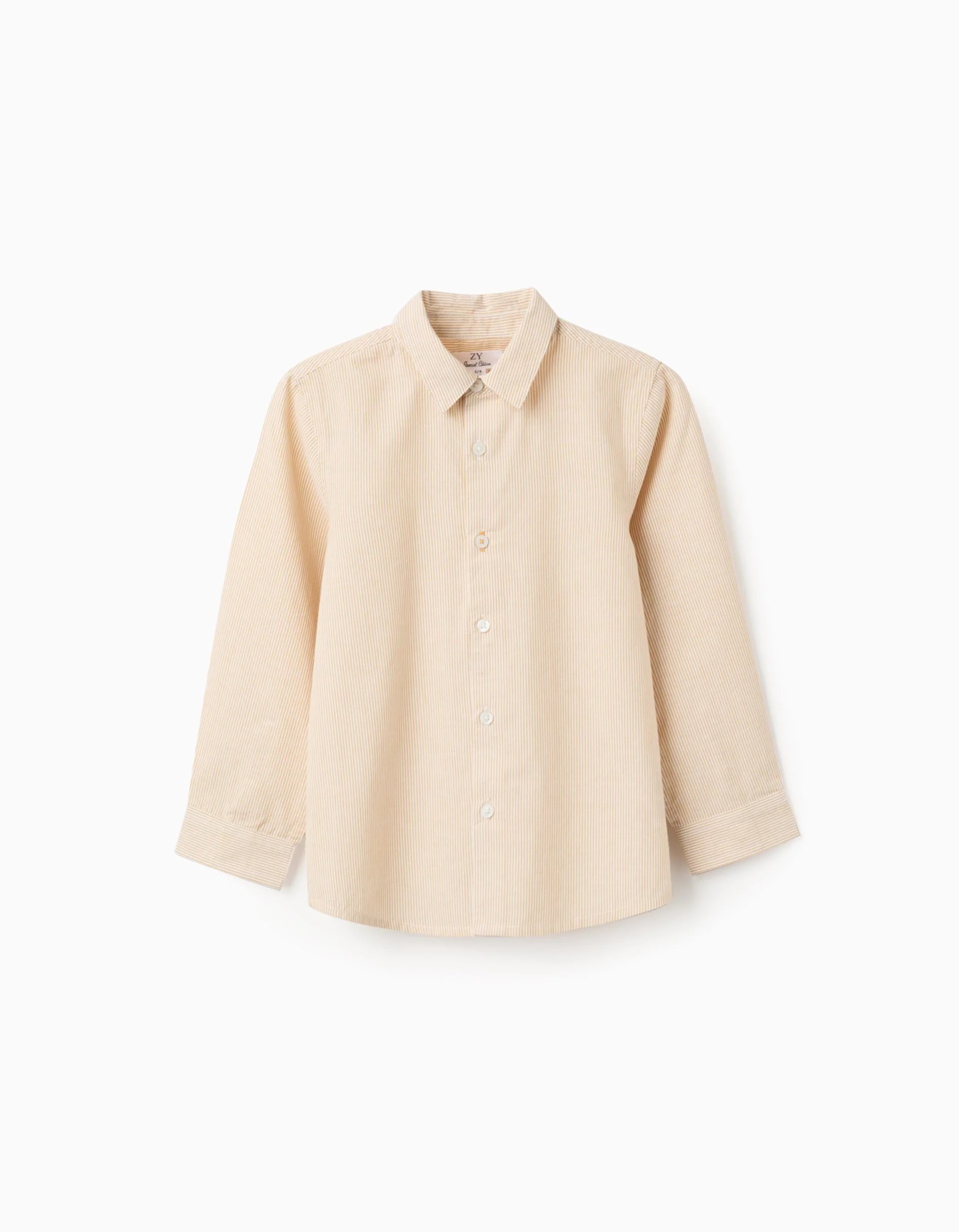 31076929042-0 Chemise manches longues en coton jaune – Image 1