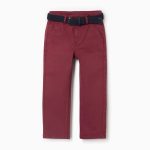 Pantalon chino en sergé rouge foncé