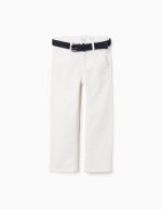 Pantalon chino en sergé blanc