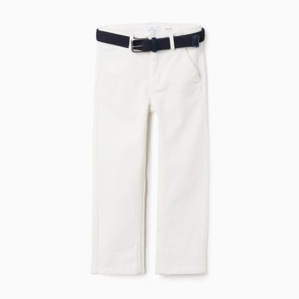 Pantalon chino en sergé blanc