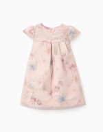 Robe en satin à manches courtes et à motifs pour bébé fille rose clair – Image 2