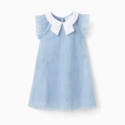 Robe en résille bleu clair