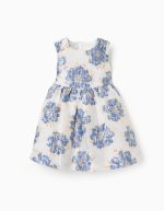 Robe jacquard blanc,bleu,dorée