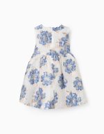 Robe jacquard blanc,bleu,dorée – Image 2