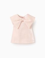 Blouse sans manches à col nœud pour filles rose clair