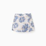 Short jacquard blanc,bleu,dorée