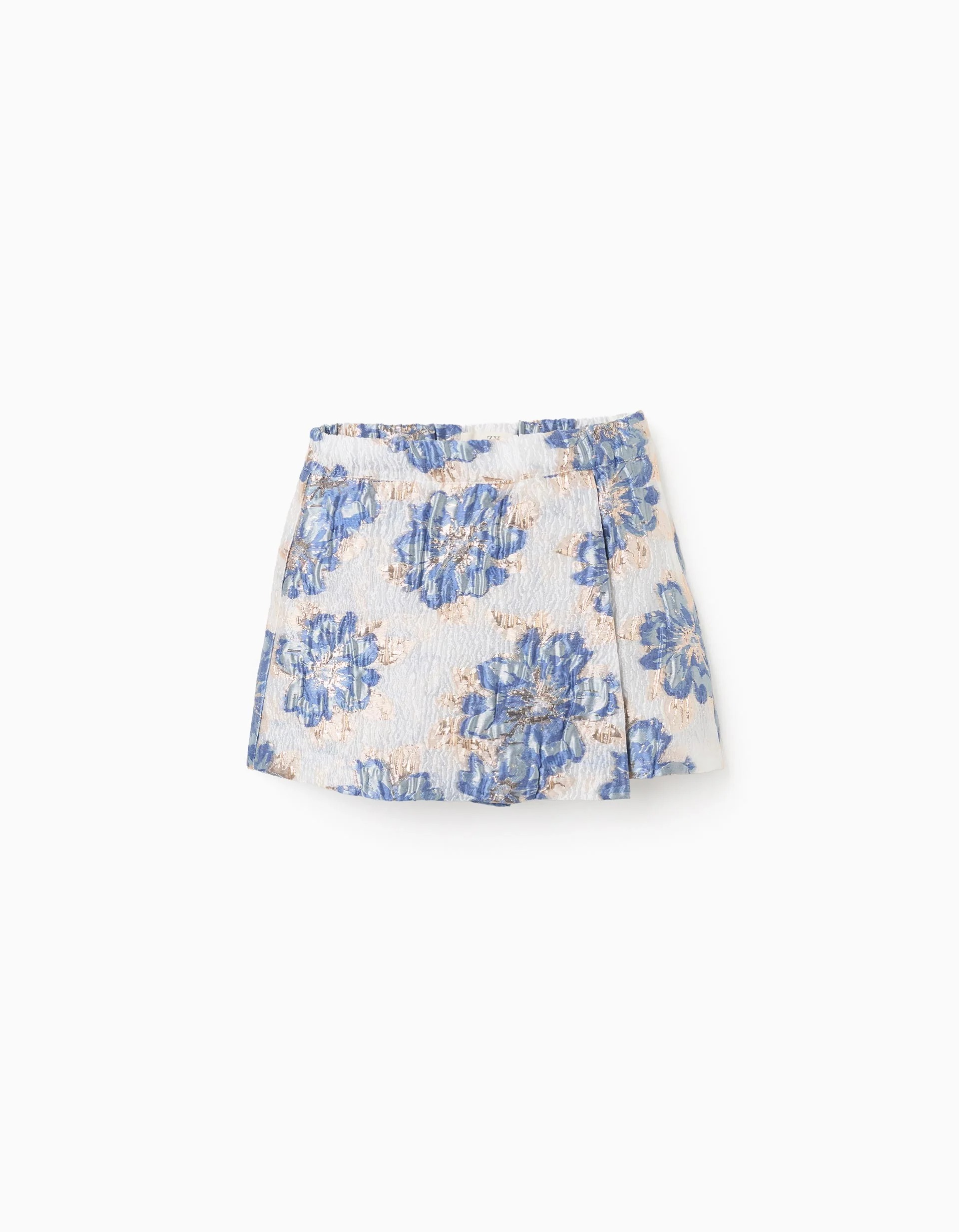 31076987042-0 Short jacquard blanc,bleu,dorée – Image 1
