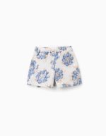Short jacquard blanc,bleu,dorée – Image 2