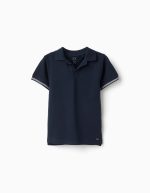 Chemise SS piquée bleu foncé