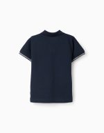Chemise SS piquée bleu foncé – Image 2