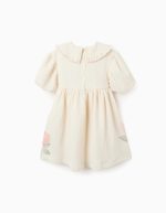Robe blanche à manches bouffantes et imprimé floral pour fille – Image 2