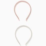 Lot de 2 serre-têtes Alice ornés de strass pour filles or rose/argent