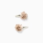 Lot de 2 pinces à cheveux beiges avec fleurs 3D pour bébés et petites fille