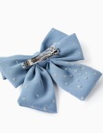 Barrette à cheveux avec nœud en tulle pour bébé et fille, bleu clair – Image 2