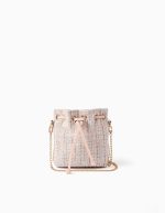 Sac seau en tweed rose pour fille