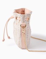 Sac seau en tweed rose pour fille – Image 2