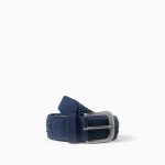 Ceinture tressée avec détails en suédine pour garçon bleu foncé