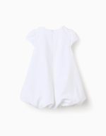 Robe en coton blanc à effet ballon pour nouveau-né et bébé fille – Image 2