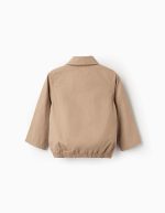 VESTE EN POPLINE ÉPAISSE BEIGE FONCÉ – Image 2