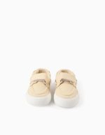 Chaussures bateau en toile à scratch pour bébé garçon beige clair – Image 2