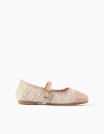 Ballerines en tweed avec bride pour filles rose