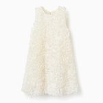 Robe trapèze sans manches à fleurs pour filles blanche