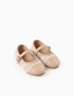 Ballerines en tweed avec bride pour bébé fille rose – Image 2