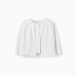 Cape en satin avec gilet intégré pour filles blanche