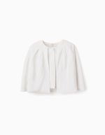 Cape en satin avec gilet intégré pour filles blanche