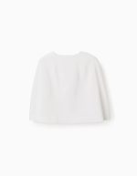 Cape en satin avec gilet intégré pour filles blanche – Image 2