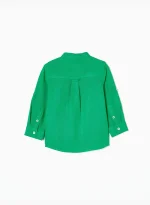 SHIRT LS LINEN, GREEN – Image 2