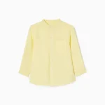 SHIRT LS LINEN, LIGHT YELLOW