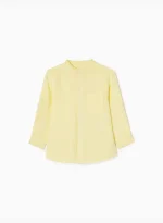 SHIRT LS LINEN, LIGHT YELLOW
