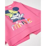 Brushed Sweatshirt 100% Cotton for Baby Girls 'Minnie', Pink – Image 3