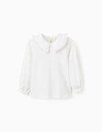 T-shirt à volants pour bébé fille, blanc