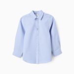 Chemise en coton Oxford pour garçon, bleue