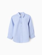Chemise en coton Oxford pour garçon, bleue