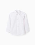 Chemise en coton Oxford pour garçon, blanche