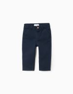 Pantalon chino en sergé pour bébé garçon, bleu foncé