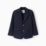 BLAZER PIQUE BLEU FONCÉ