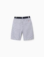 Short chino rayé en coton pour garçon, bleu et blanc – Image 2