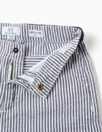 Short chino rayé en coton pour garçon, bleu et blanc – Image 3