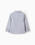 Veste en coton à rayures et poches à rabat pour garçon, blanc/bleu – Image 2