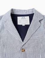 Veste en coton à rayures et poches à rabat pour garçon, blanc/bleu – Image 3